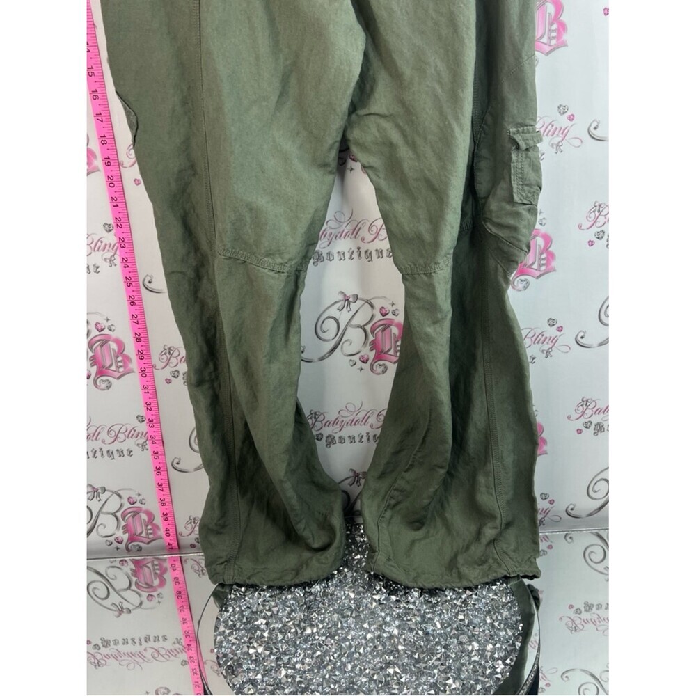 MXM cargo pants military green pockets Olive Green Boot-Cut Cargo Pants - Picture 8 of 12